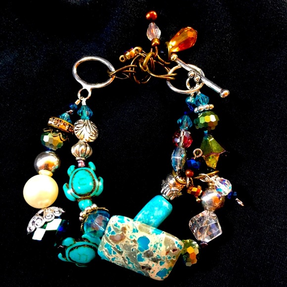 SALE 💥 Two Turtle 🐢 Love Artisan Bracelet By Lori 🐢 GORGEOUS and Charming - Picture 2 of 5